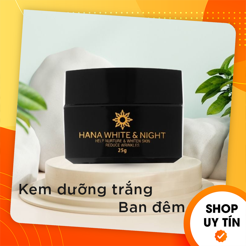 Kem dưỡng trắng da ban đêm hana white & night - kem đêm hana white night - mỹ phẩm hanayuki - 8936205370308