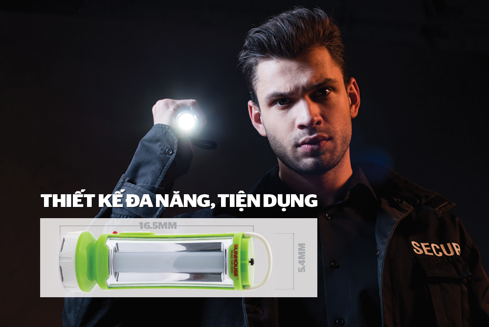 ĐÈN PIN ĐA NĂNG SUNHOUSE SHE-4200 bảo hành 6 tháng