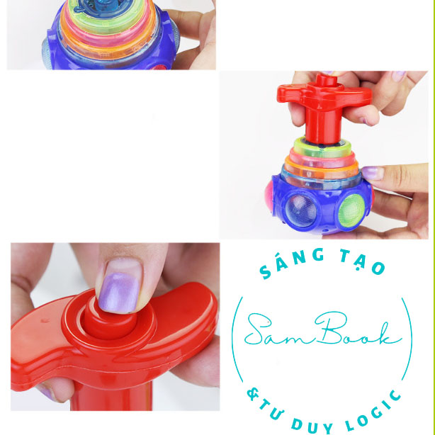 Con quay phát sáng vặn cót đồ chơi cho bé