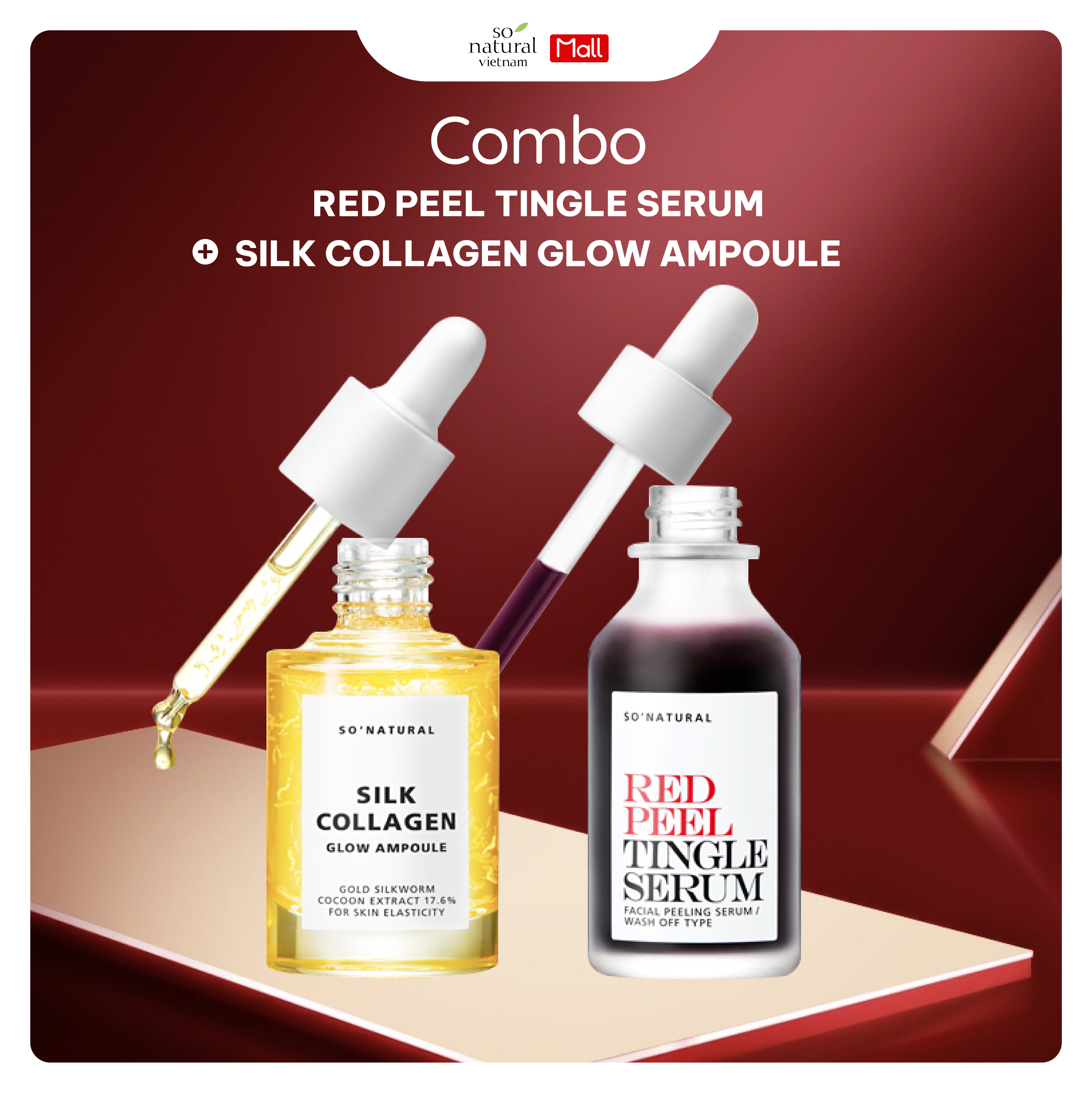 Combo Dưỡng Da Serum Red Peel 35ml Và Silk Collagen Ampoule