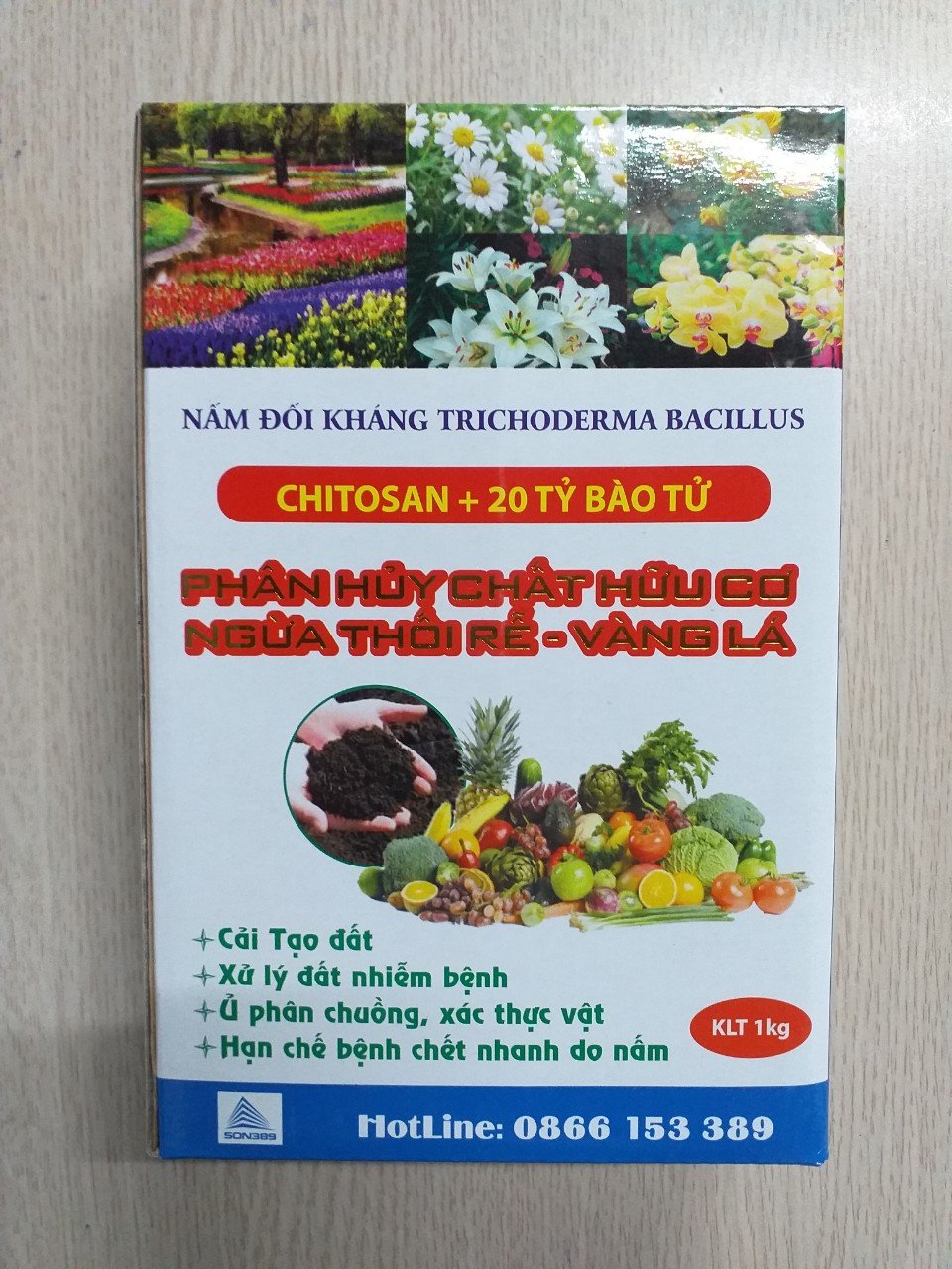 NẤM ĐỐI KHÁNG TRICHODERMA BACILLUS HỘP 1KG - Ủ PHÂN CHUỒNG
