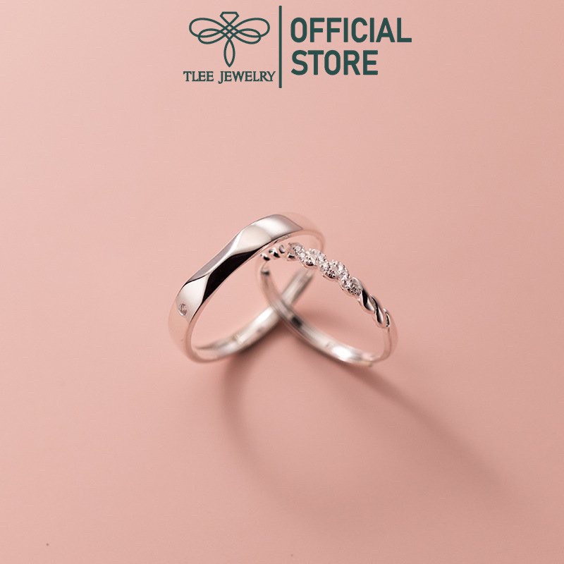 Nhẫn đôi bạc TLEE mẫu đeo đôi mẫu Twisted TleeJewelry ND0104