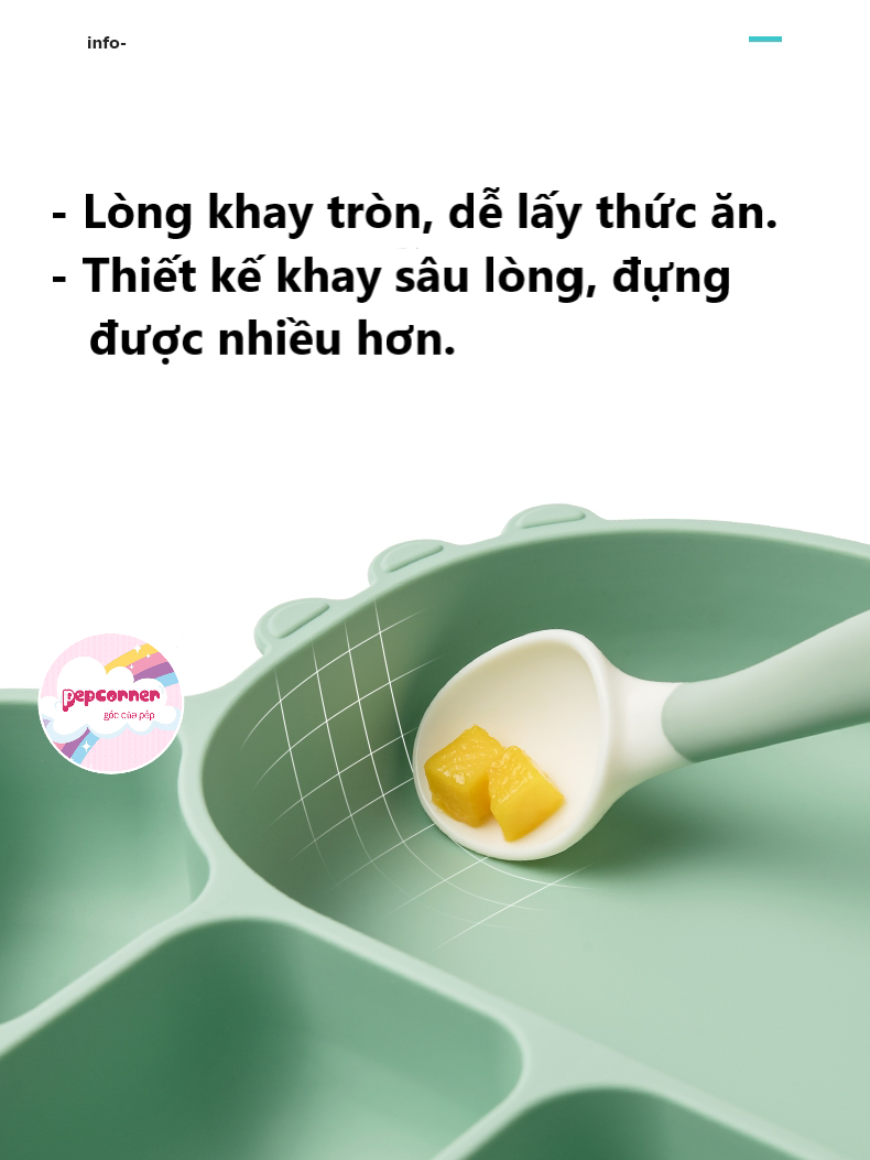 Khay ăn dặm silicon cao cấp có đế hít dính