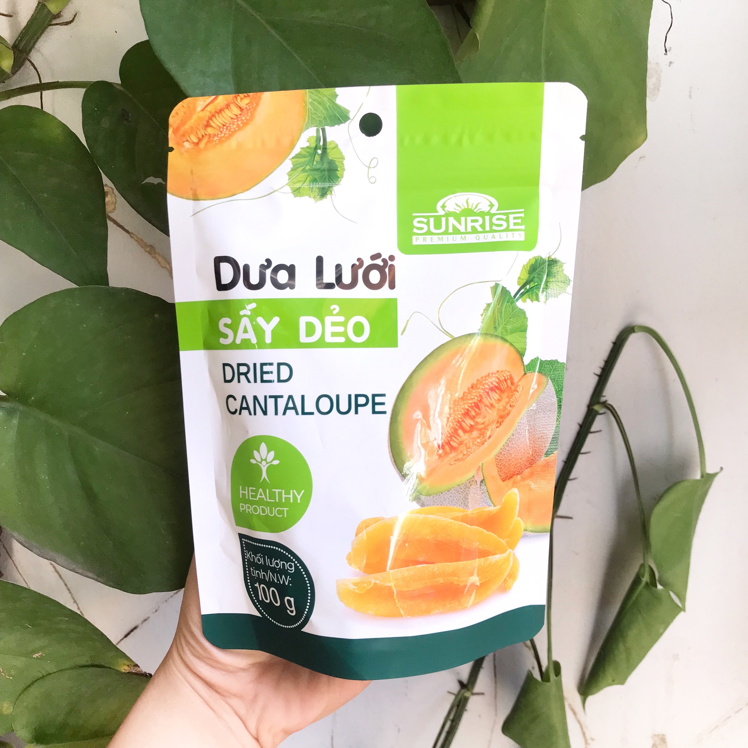 Dưa Lưới Sấy Dẻo Sunrise Dried Cantaloupe (Túi Zip 100g)