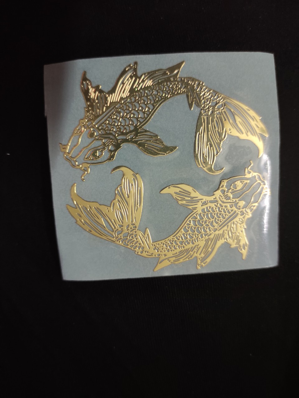 [HCM]Song Ngư hình cá chép đôi phong thủy tài lộc  tình duyên hôn nhân sticker vàng dán điện thoại cao cấp
