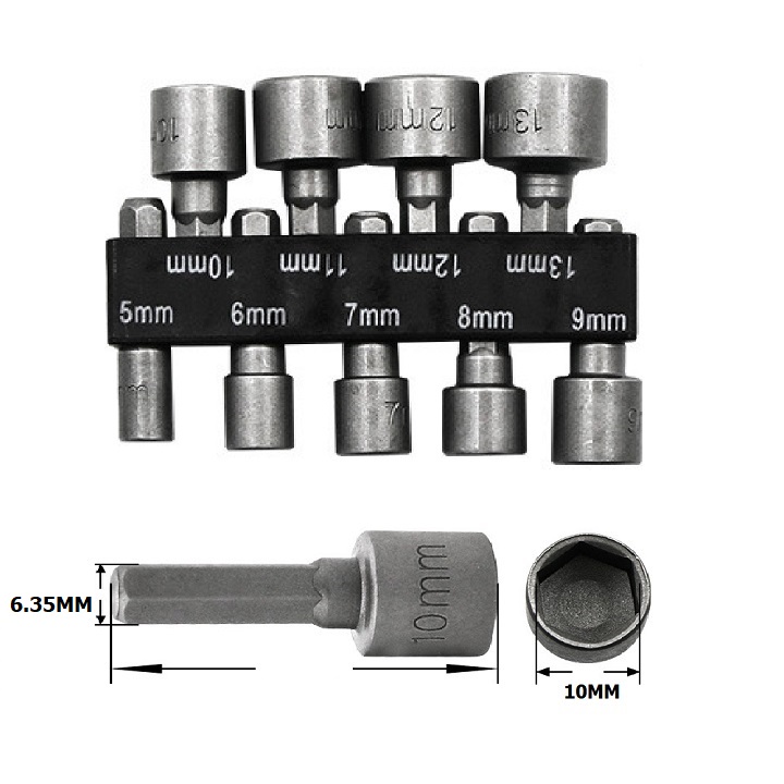 9 piece set. Hex socket head. Use open the screw, screw the nut, screw accessories. Th099
