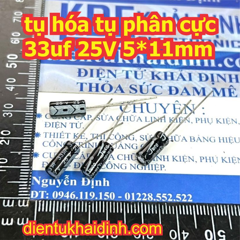 50 con tụ hóa tụ phân cực 33uf 25v 50v 100v 400v 5x11mm 8x12mm 13x20mm kde4360