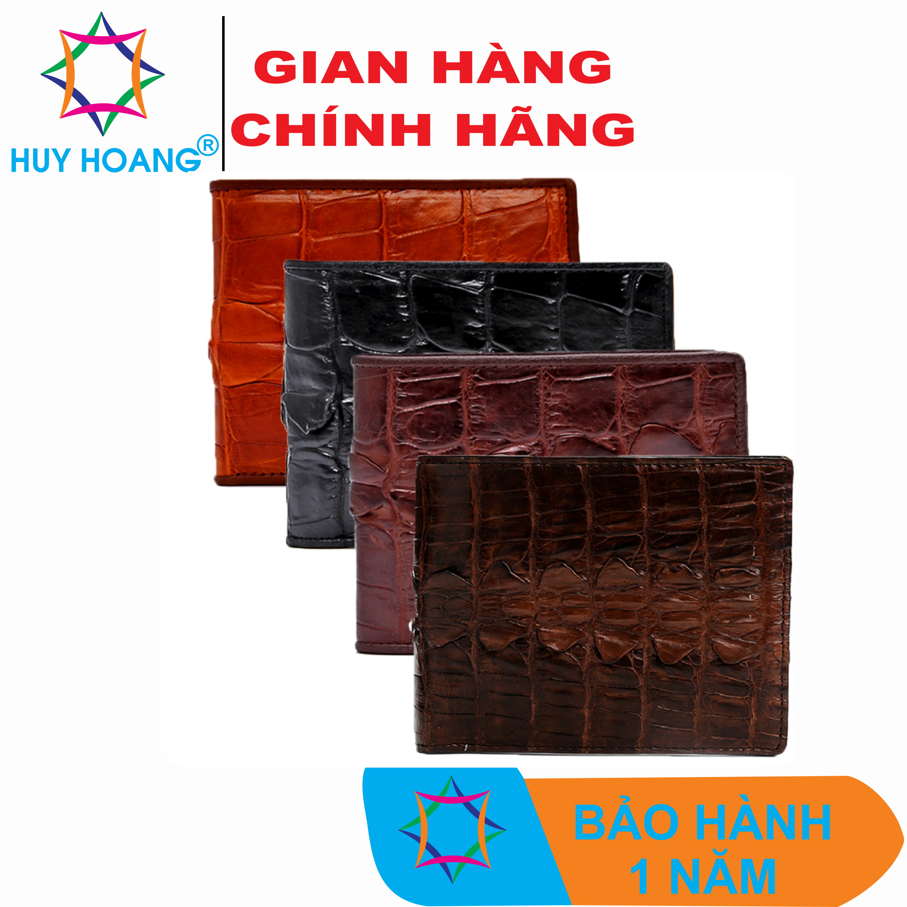 Ví nam da cá sấu gai đuôi nhiều màu KH2207-08-09-42