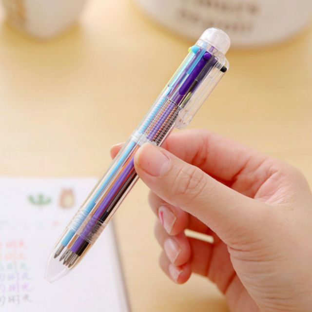 [HCM]Bút bi bấm 6 màu nhiều ruột