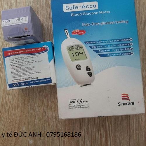{ GIẢM GIÁ SẬP SÀN } MÁY ĐO ĐƯỜNG HUYẾT Safe-Accu (***TẶNG: 50 que+ 50 kim ***) ,bảo hành vĩnh viễn