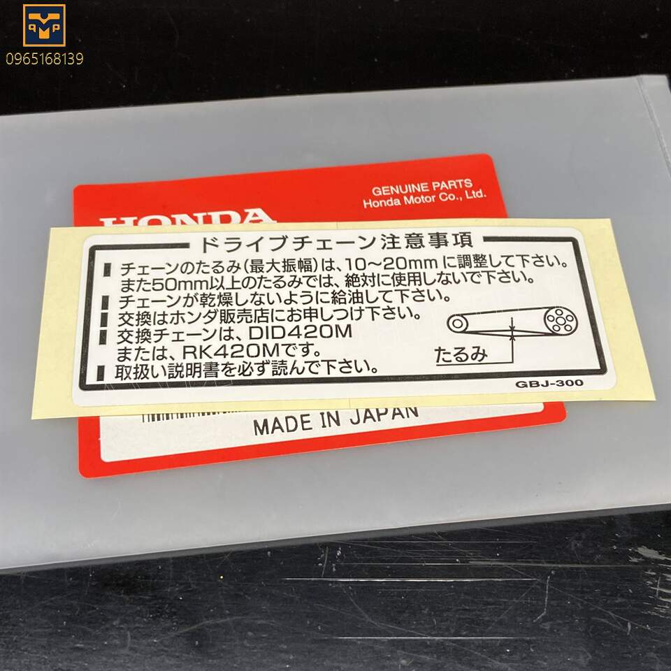 [HCM]Tem chắn xích (tem carte) Cub CD50 CD90 NSR50