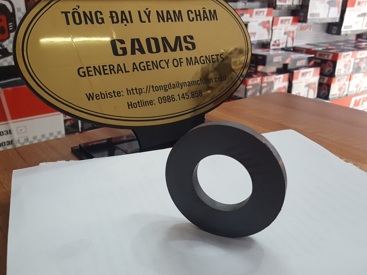 Nam châm đen có lỗ kích thước 80x10mm