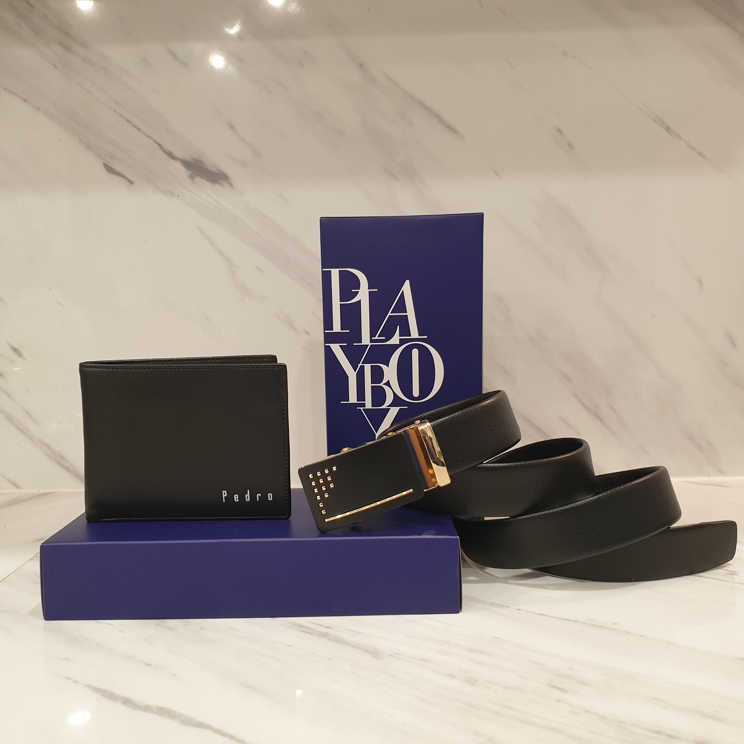 Combo bộ quà tặng ví da bóp nam & thắt lưng cao cấp trend2021 ( có hộp túi đẹp y hình )