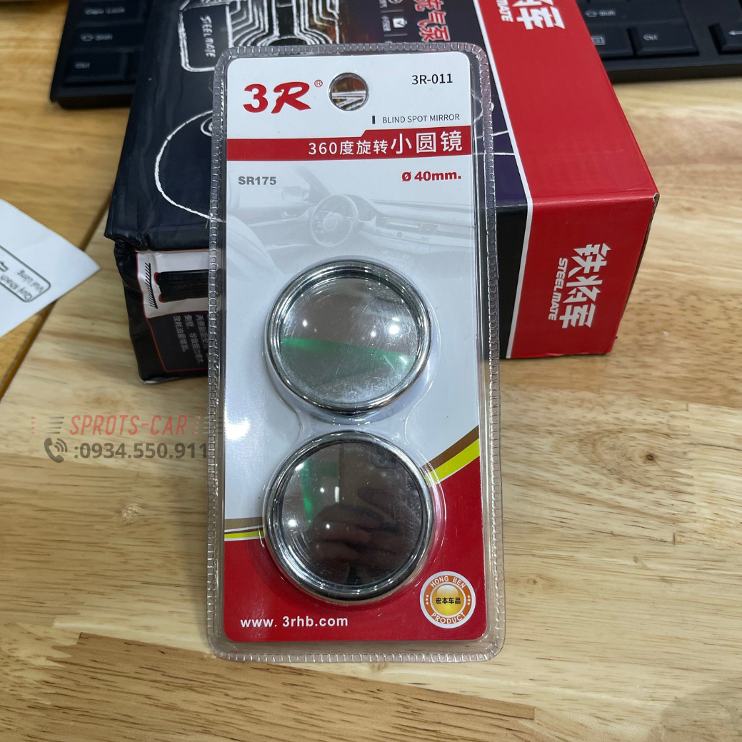 Bộ 02 Gương Cầu Lồi Hỗ Trợ Xóa Điểm Mù Ôtô Xe Hơi Xoay 360 Độ