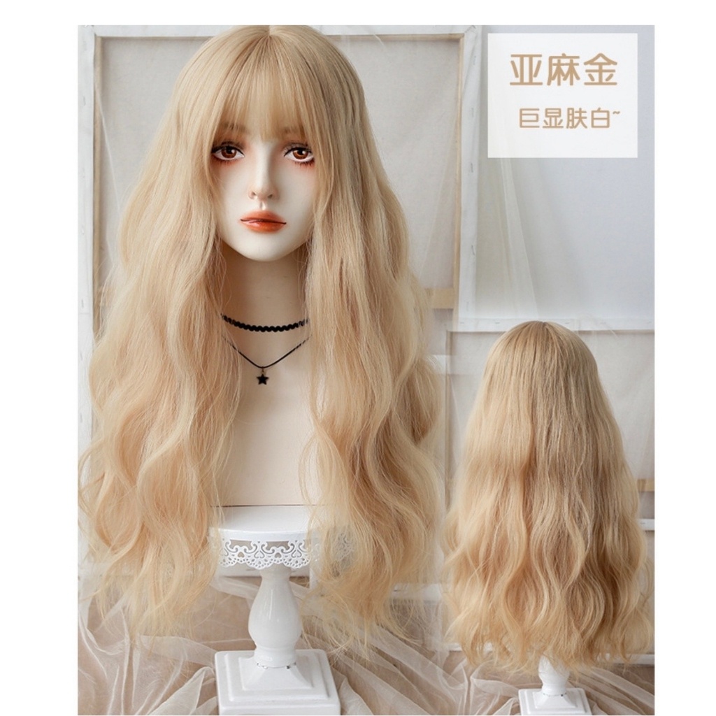 Tóc giả nguyên đầu xù sóng