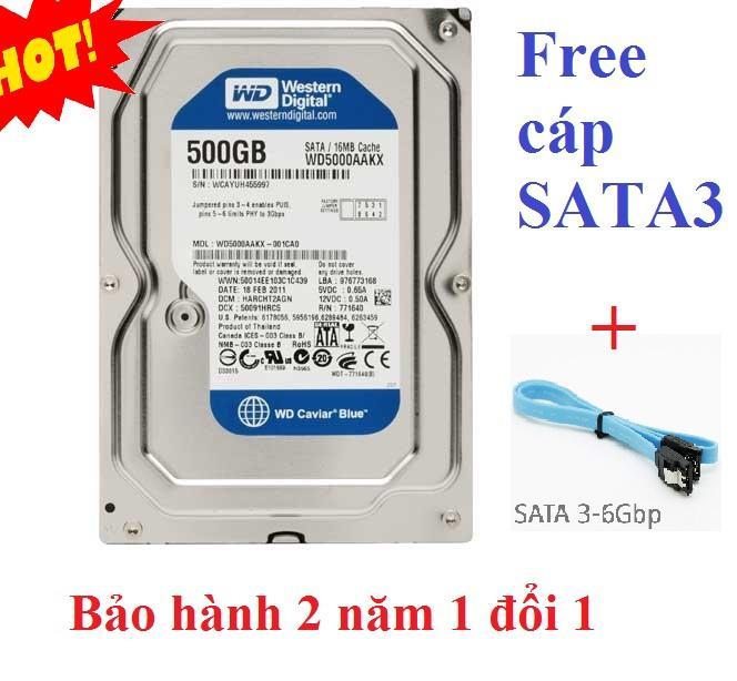 [HCM]Ổ cứng HDD WD Blue Caviar 500GB Hãng phân phối(New - BH 24T)