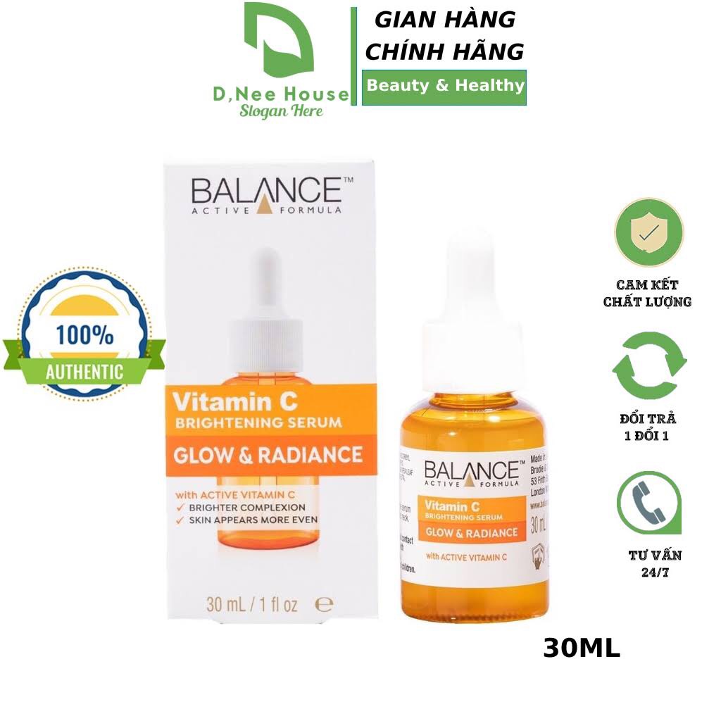 Tinh Chất Sáng Da Mờ Thâm Balance Active Skincare Vitamin C Brightening Serum 30ml Mờ Thâm Làm Đều Màu Da