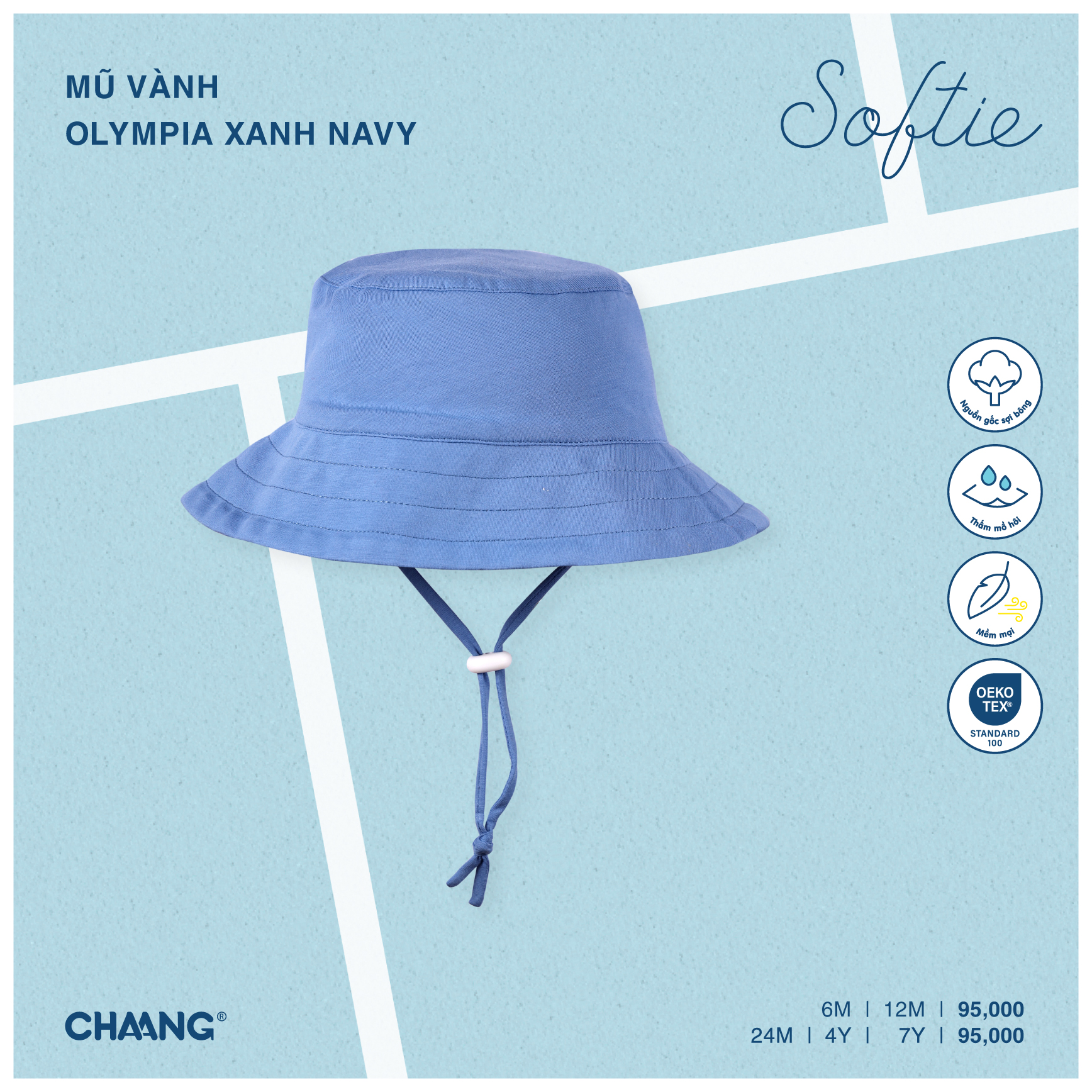 [CHAANG] Mũ vành dây rút bé trai Olympia Chaang
