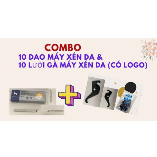 COMBO 10 DAO MÁY XÉN DA & 10 LƯỠI GÀ MÁY XÉN DA (CÓ LOGO)