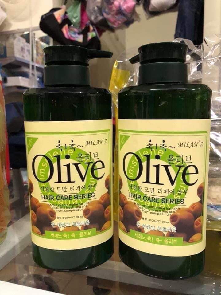 [Hoàn Tiền 10%] [HCM]COMBO 2 CHAI DẦU GỘI VÀ DẦU XẢ OLIVE 800ML - HÀN QUỐC