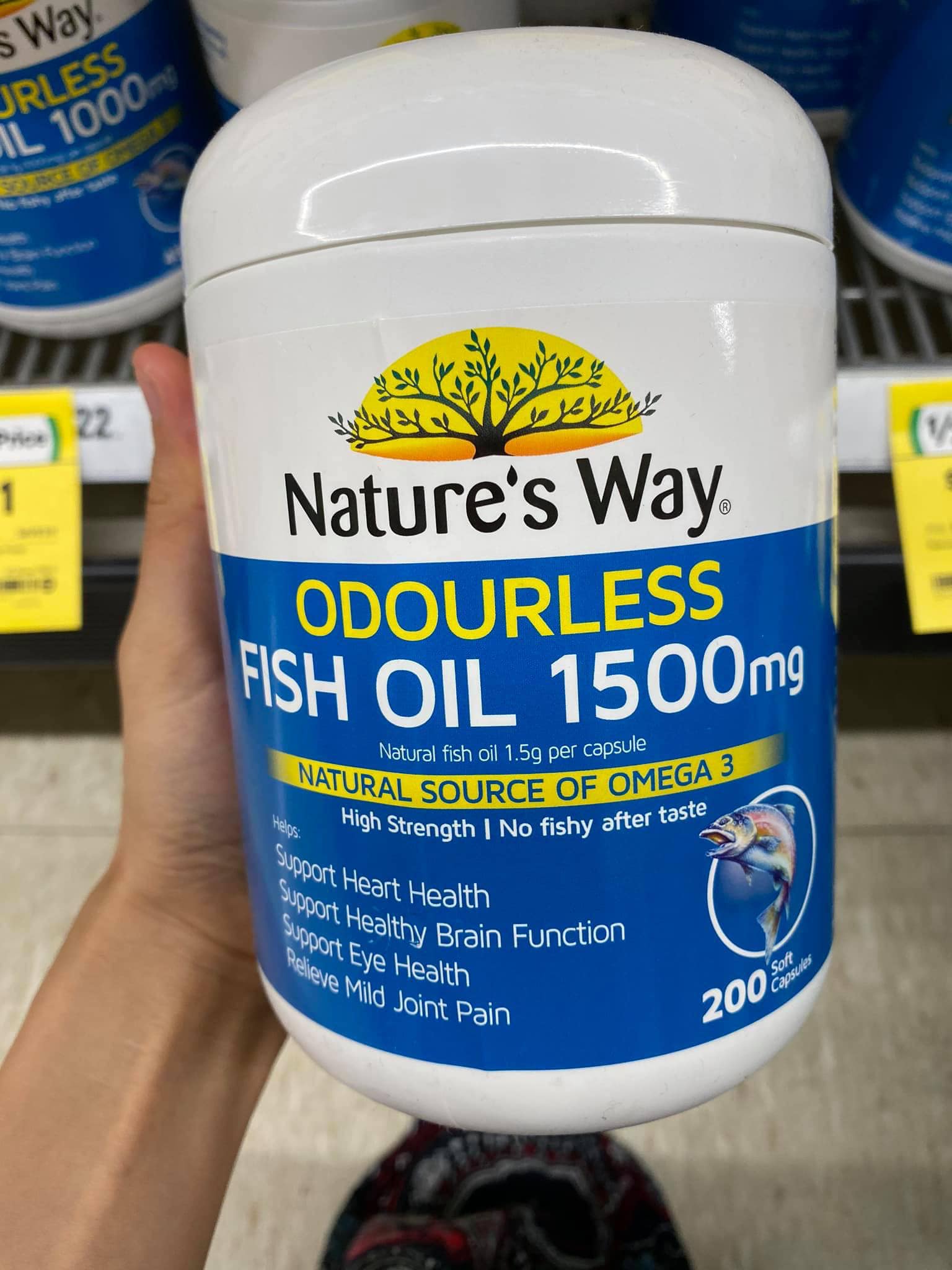 Dầu Cá Không Mùi Nature Way Fish Oil 1500mg
