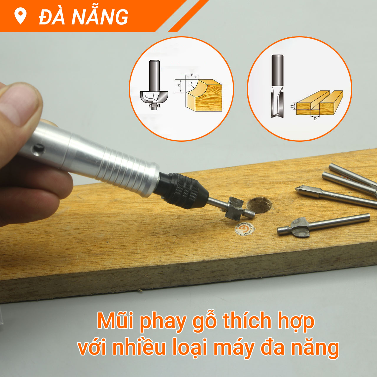 Bộ 10 mũi phay gỗ trục 3mm