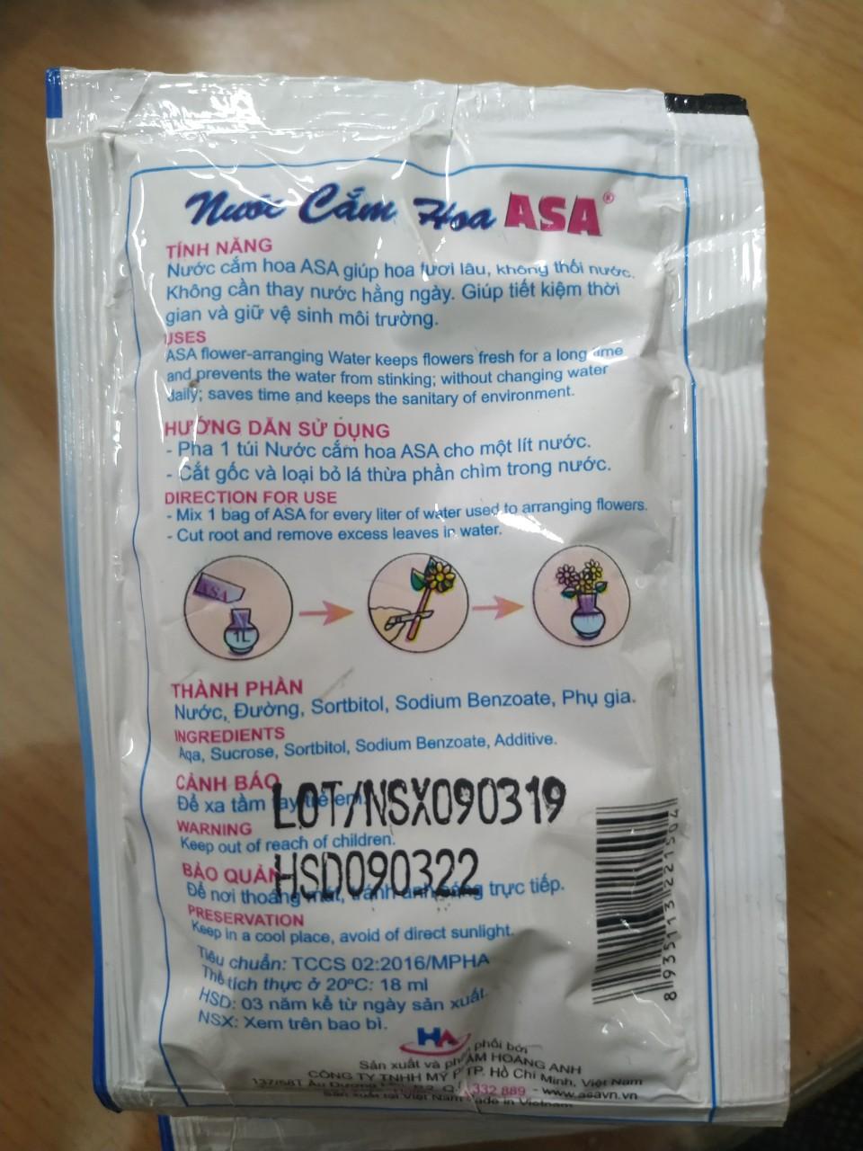 Nước cắm hoa ASA đậm đặc 18ml dây 10 gói
