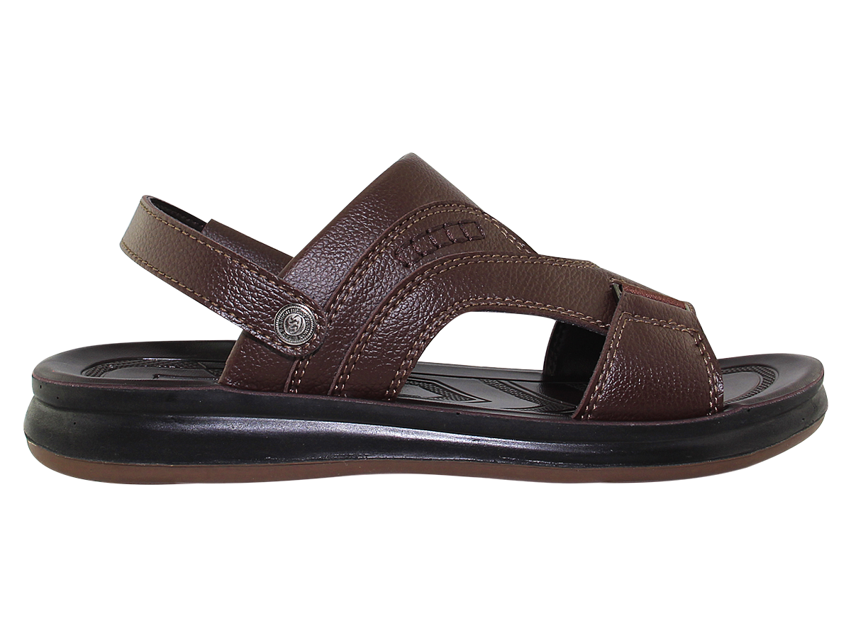 Sandal đế bằng nam Bita's SUM.108 (Đen + Nâu + Vàng bò)