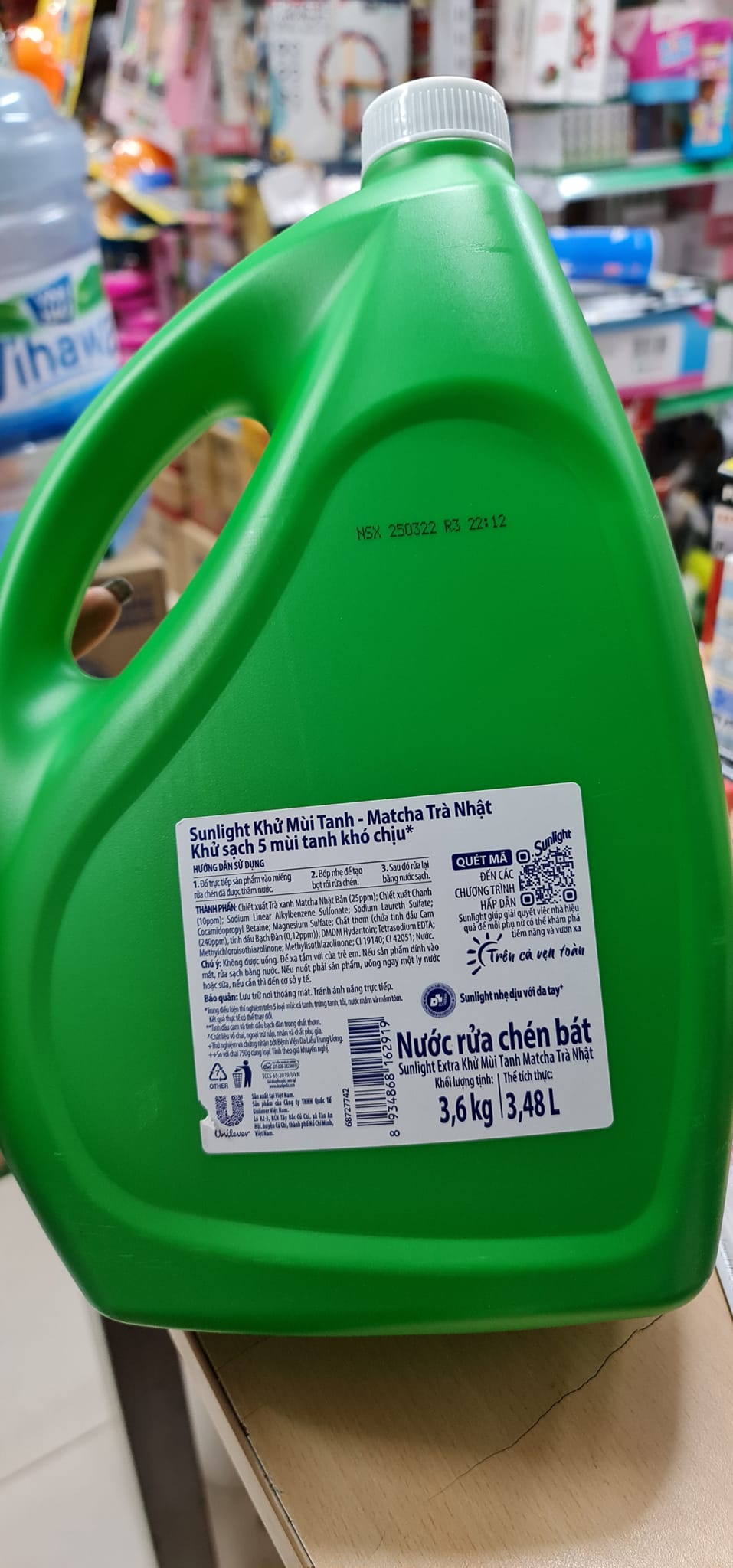 [HCM]Nước rửa chén sunlight trà xanh 3.8/3.6 kg ( mẫu mới)