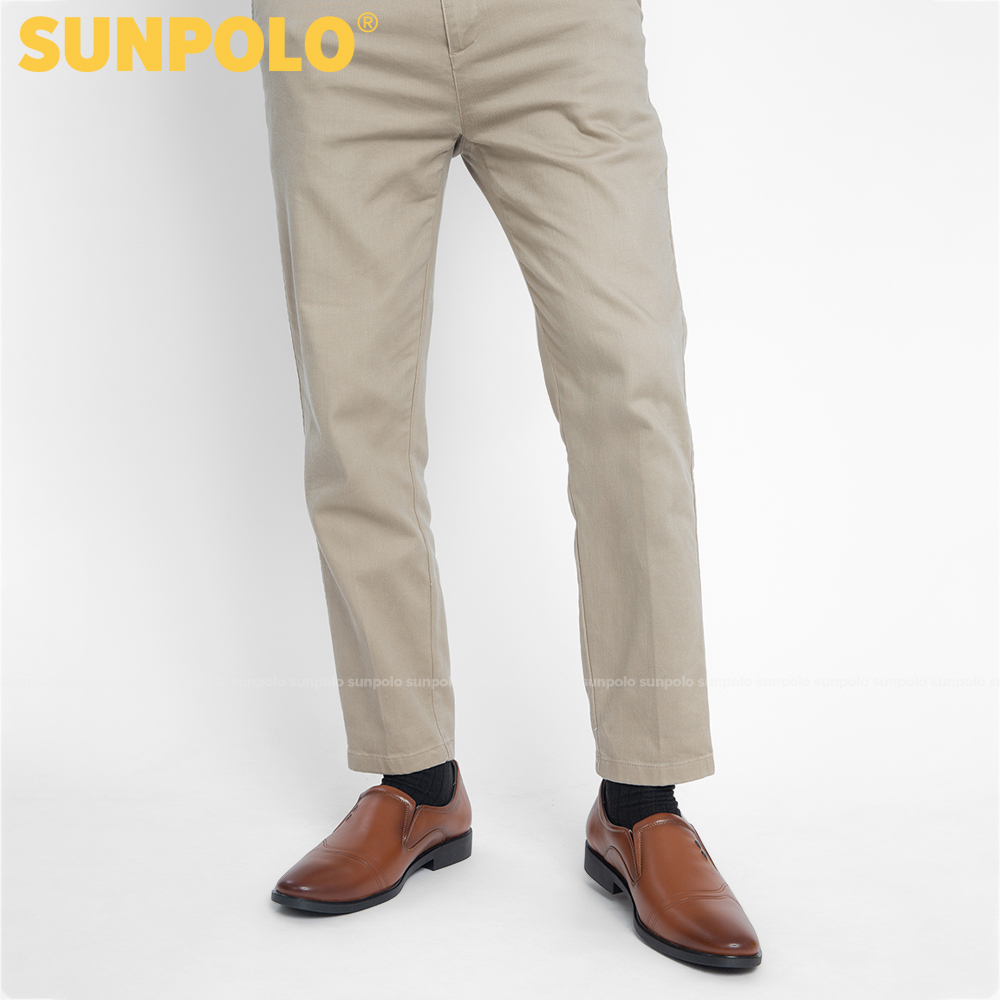 Sunpolo Sph310 Men's Cowhide Office Shoes (Black, Cow Brown)