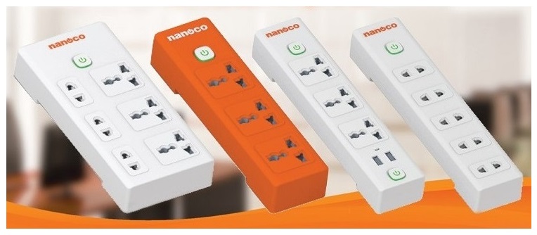 Ổ cắm có dây 3M + công tắc, Nanoco