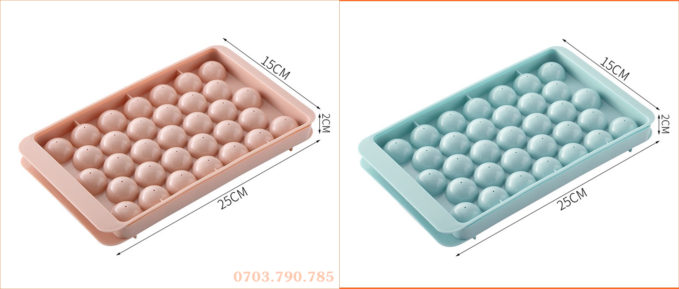 Khay Đá 33 Viên-Loại Lớn 25 x 15cm