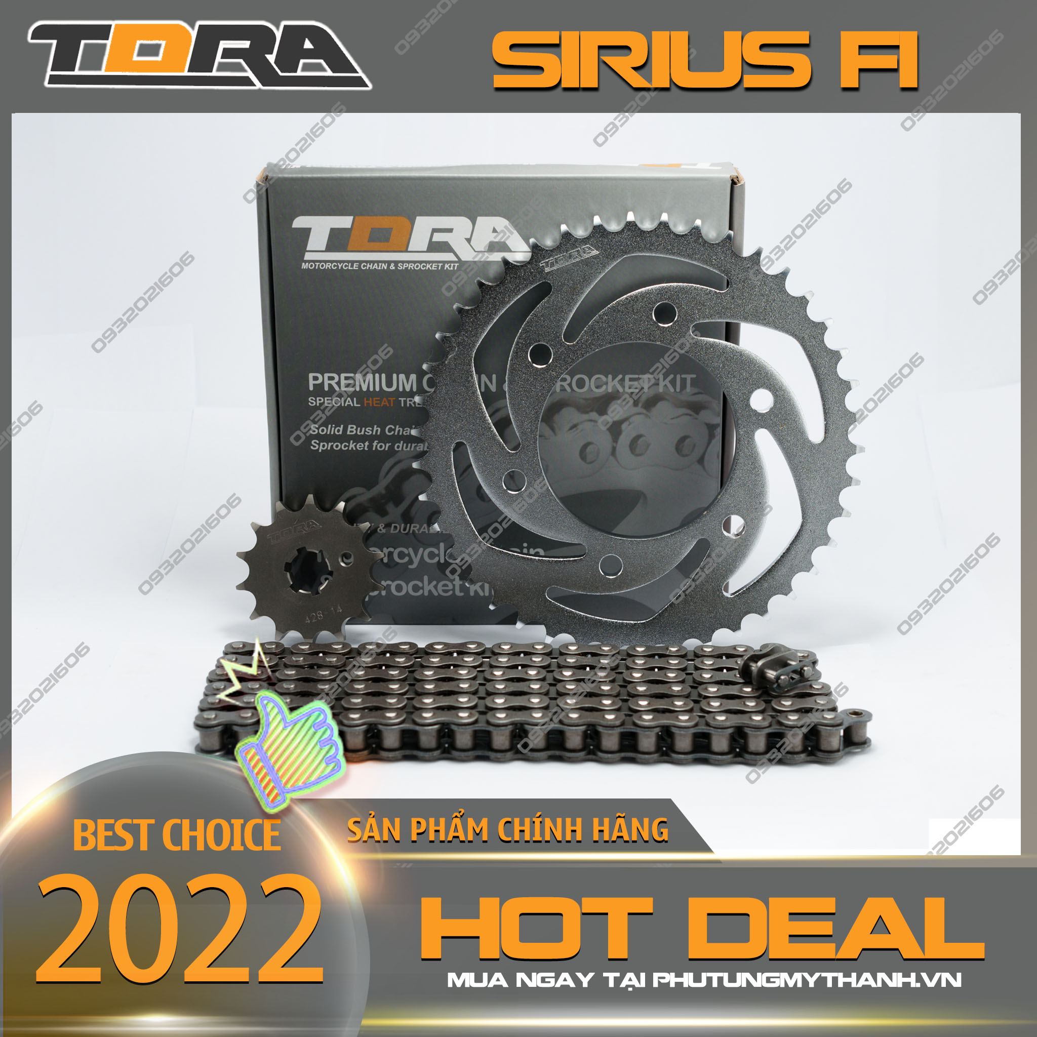 Nhông sên dĩa Tora xe Yamaha Sirius FI nhập khẩu Malaysia