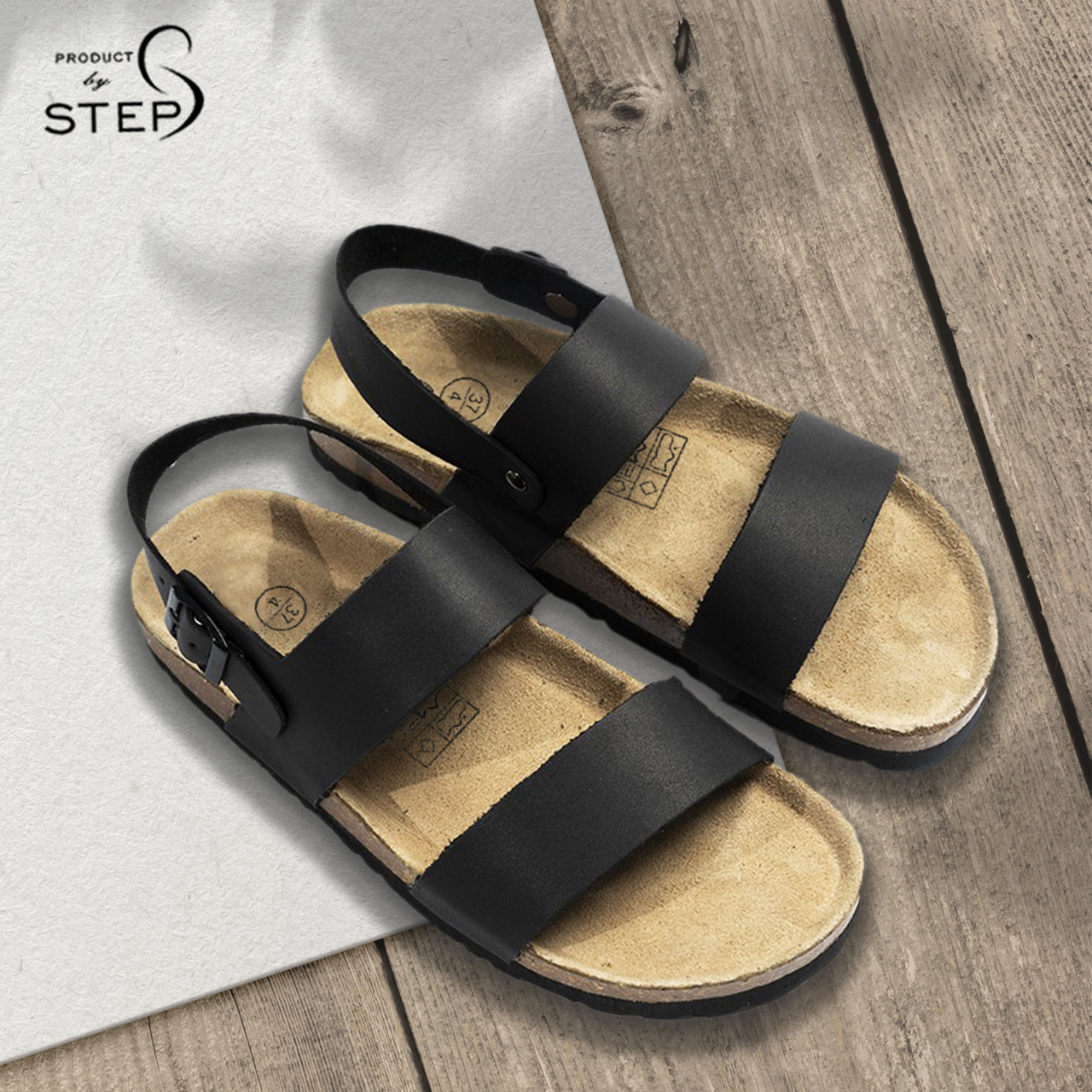[Sandal] Giày Đế trấu Da thật Quai đôi (size 35-45)