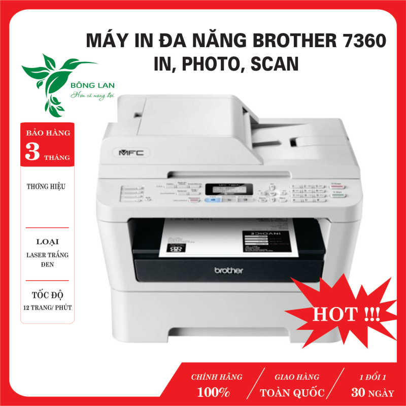 Máy in, photo, scan Brother 7360 đã qua sử dụng còn 90%