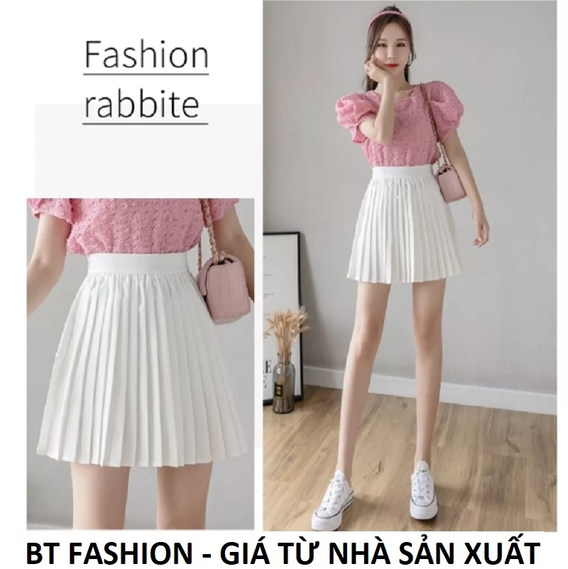 Váy Xòe Dập Ly Thời Trang BT Fashion (Ngắn - Dập Ly) - VA05 - Có quần lót bên trong