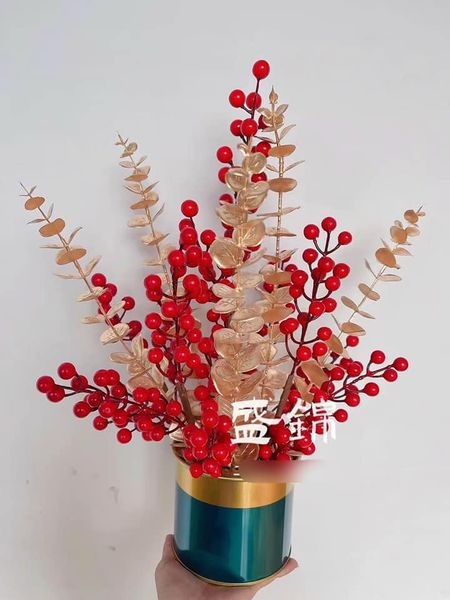 cụm đào đông - trang trí - hoa lụa cao cấp