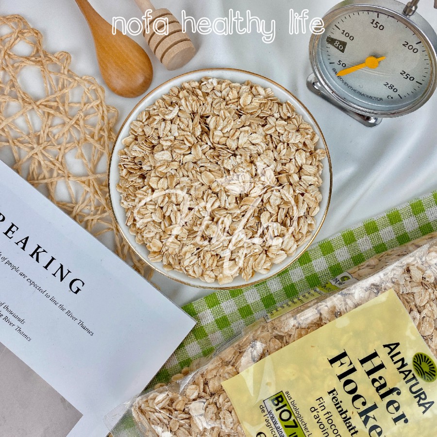 1Kg yến mạch tươi cán dẹt & cán vỡ Hafer Flocken nhập khẩu, ăn sáng healthy, giảm cân giữ dáng.