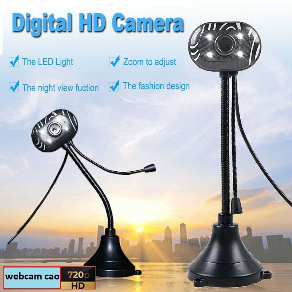 WEBCAM CHÂN CAO CÓ ĐÈN LED KÈM MIC CHẤT LƯỢNG CAO