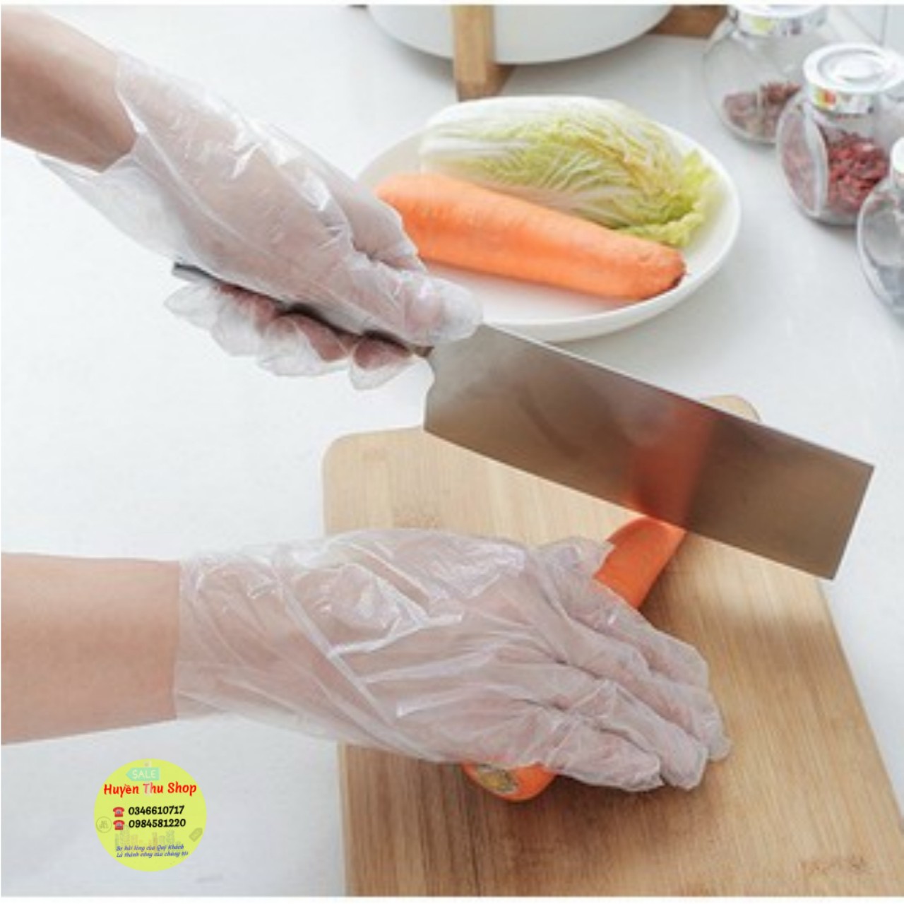 Hộp 100 chiếc găng tay nilon hàng đẹp