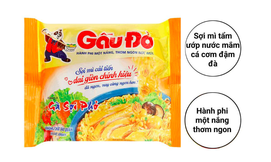 Mì Gấu Đỏ gà sợi phở 63g ( thùng 30 gói)
