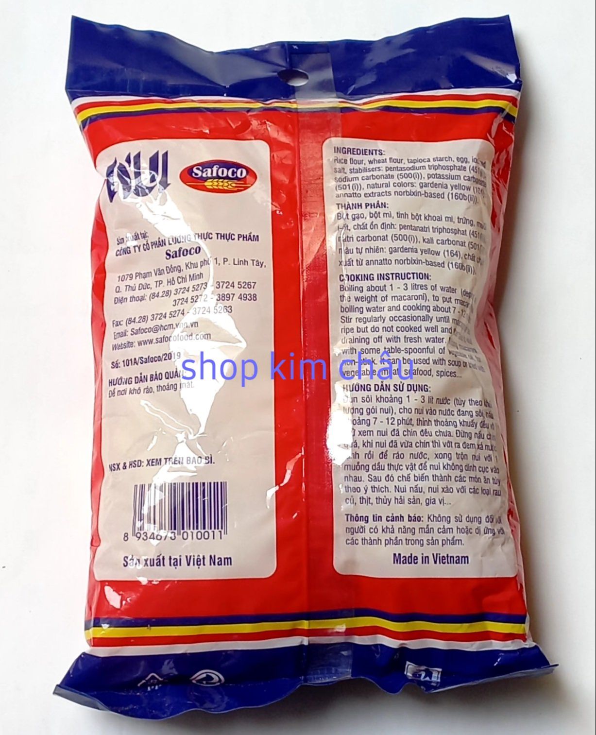 Nui ống dài Macaroni Safoco 400g