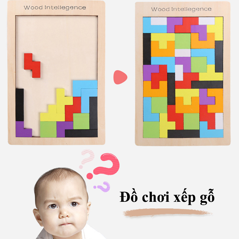 Xếp hình gỗ  thông minh cho bé