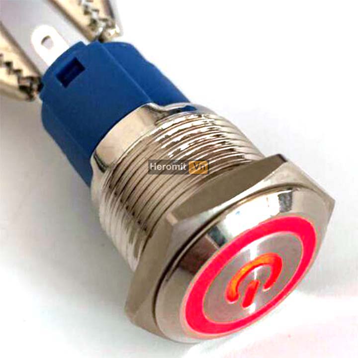 Nút nhấn nguồn 12mm Nút nhấn giữ có led (chưa jack)