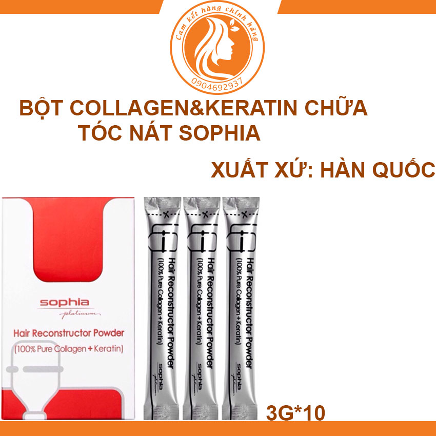 Bột collagen & keratin chữa tóc nát Sophia