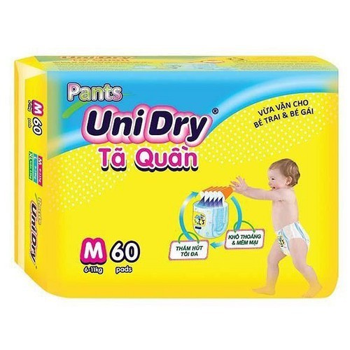 [Mẫu Mới] Tã Quần Siêu Thấm Unidry Đầy đủ Size ( M60 - L54 - XL8 - XXL44 )