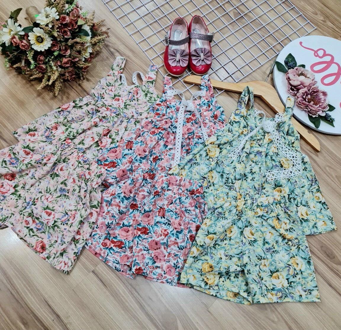 SÉT BỘ LỤA BÔNG MỀM PHỐI REN BÉ GÁI