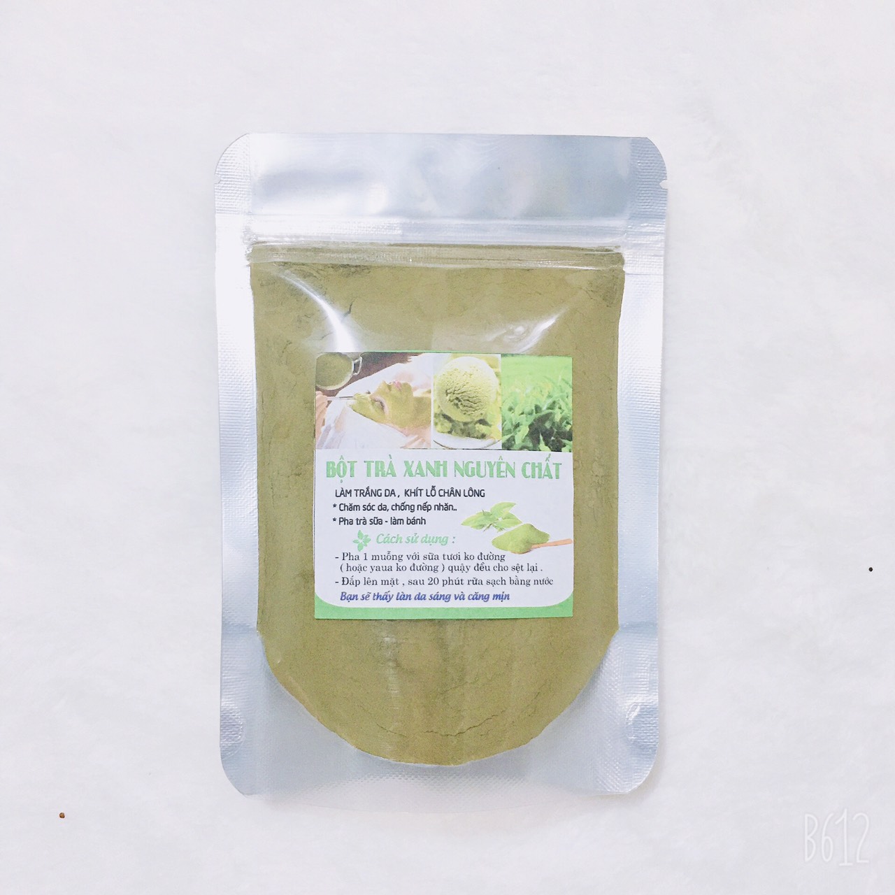 Combo Bột cám gạo trà xanh -sạch da, giảm mụn, làm mờ thâm nám, dưỡng ẩm, và chống lão hóa