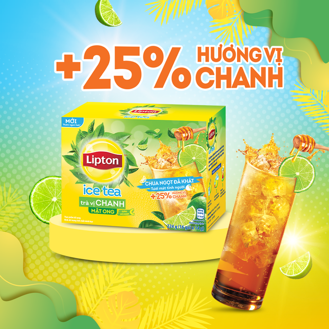 Trà Lipton Ice Tea vị Chanh Mật Ong (Hộp 16 gói x 14g)