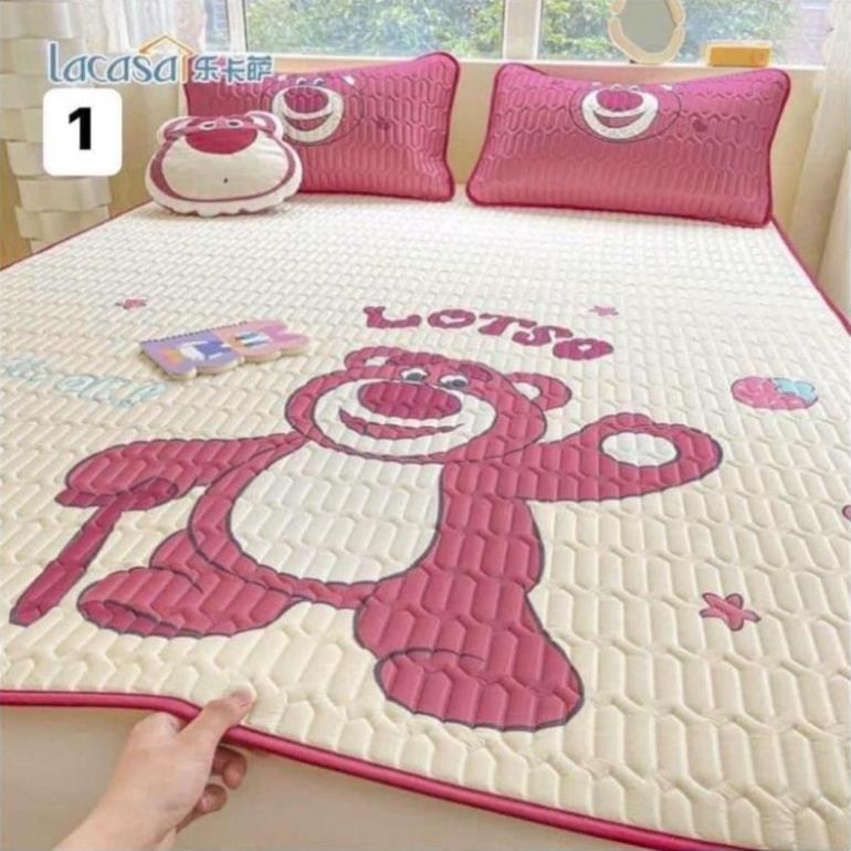 Chiếu điều hòa cao su non 5D bọc đệm chiếu điều hòa cao su non latex họa tiết dis.ney bo chun đệm cao mềm mát